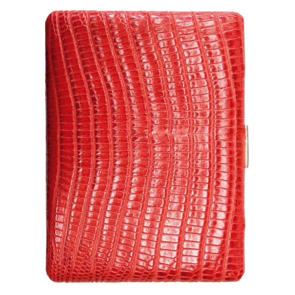 Tsubota Pearl Cosmos Lizard Cigarette Case – Red - Image 2