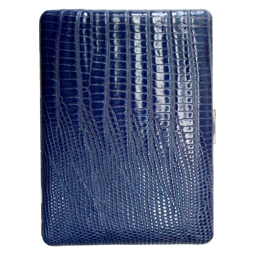 Tsubota Pearl Cosmos Lizard Cigarette Case – Blue - Image 2