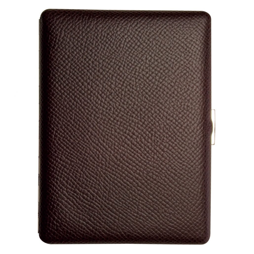 Tsubota Pearl Cosmos Noblesse Cigarette Case – Brown - Image 3