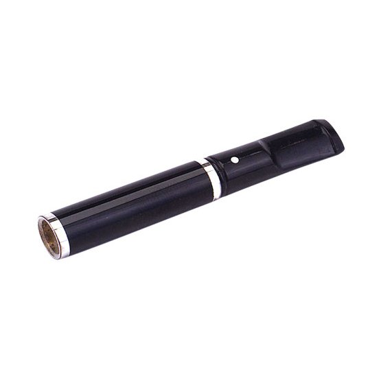 Dunhill White Spot Shortie Black Lacquer & Silver Plate Cigarette Holder (CH2817)