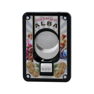 Elie Bleu Flor de Alba Lacquered Cigar Cutter – Black