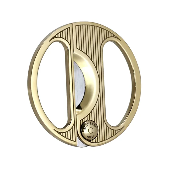 Elie Bleu Round Cigar Cutter – Gold Pinstripe