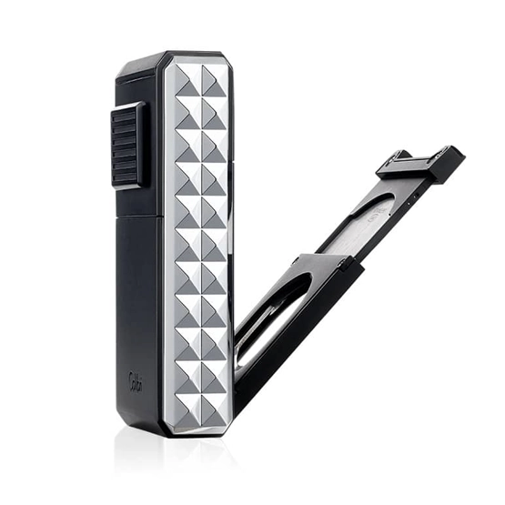 Colibri Quasar Astoria Triple Jet Flame Cigar Lighter – Chrome & Black