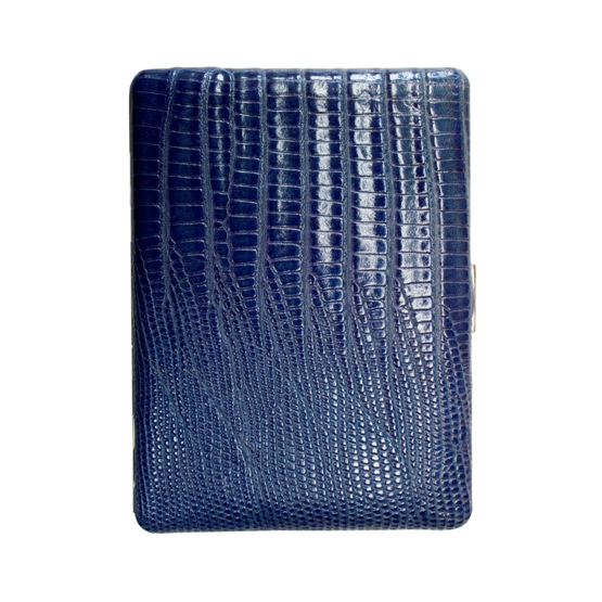 Tsubota Pearl Cosmos Lizard Cigarette Case – Blue