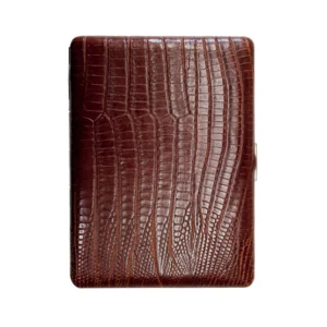 Tsubota Pearl Cosmos Lizard Cigarette Case – Brown