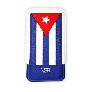 VSB Cuban Flag Leather Cigar Case – 3 Robusto