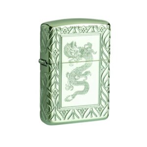 Zippo Armor High Polish Green Elegant Dragon Soft Flame Lighter